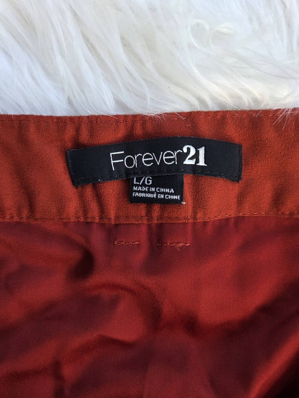Forever 21 - Red Rust/Button Front Mini Skirt - Size Large - Picture 5 of 12